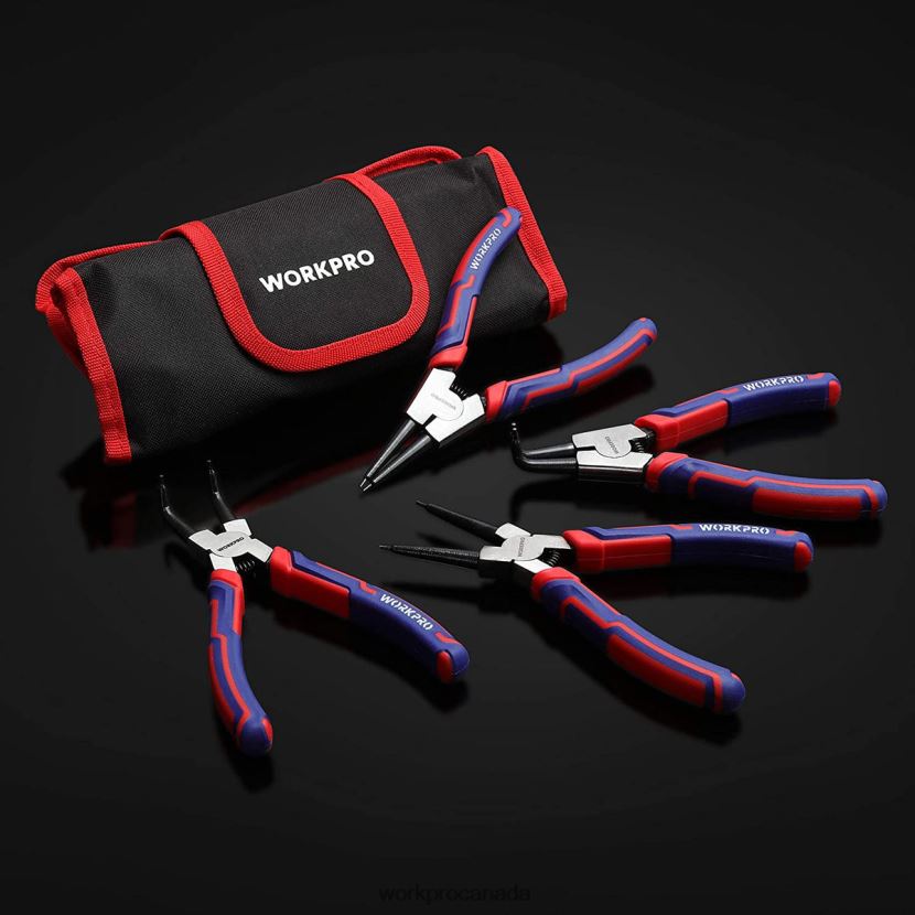 Useful WORKPRO 4 Pcs Snap Ring Pliers Set with Storage Pouch Tool ZNRDXV67