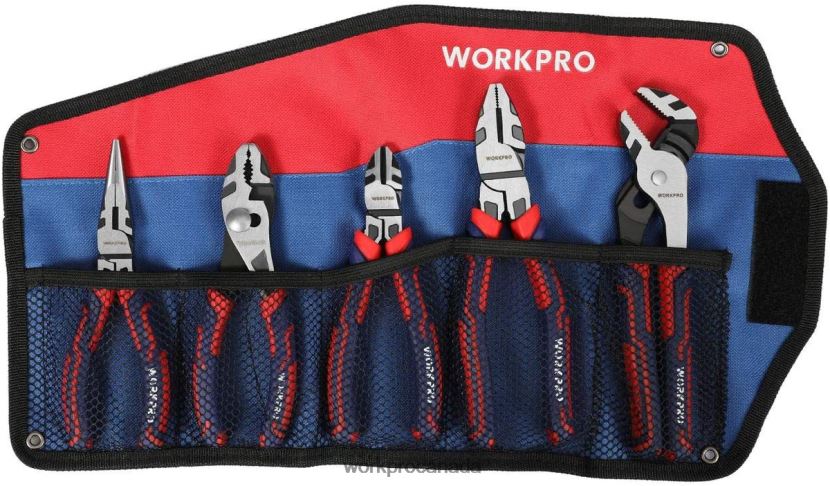 Useful WORKPRO 5 Pcs Premium Cr-V Construction Pliers Set with Storage Pouch Tool ZNRDXV66