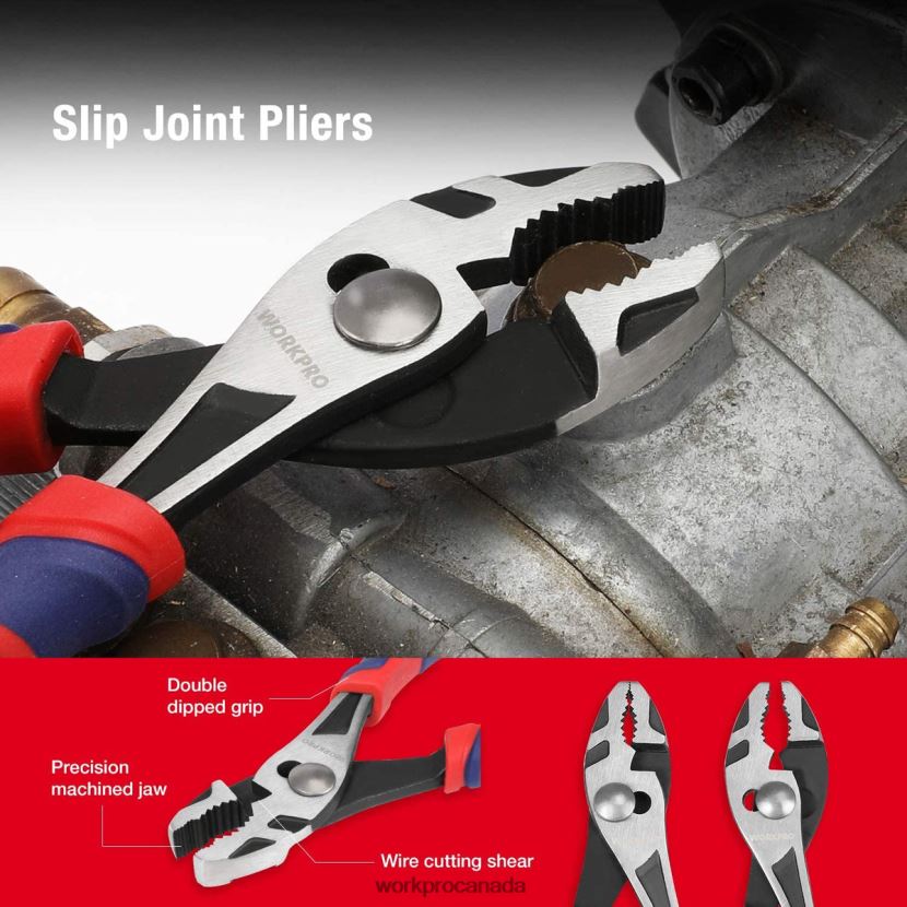 Useful WORKPRO 5 Pcs Premium Cr-V Construction Pliers Set with Storage Pouch Tool ZNRDXV66