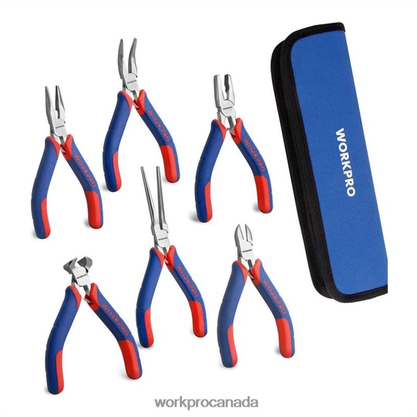Useful WORKPRO 6 Pcs Mini Pliers Set with Pouch Tool ZNRDXV64