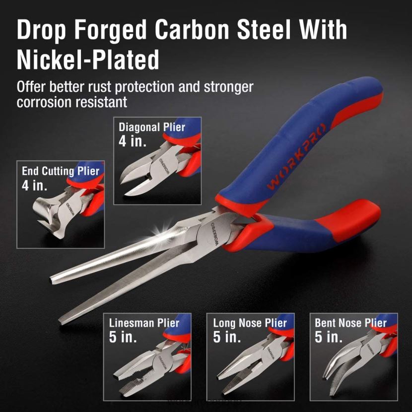 Useful WORKPRO 6 Pcs Mini Pliers Set with Pouch Tool ZNRDXV64