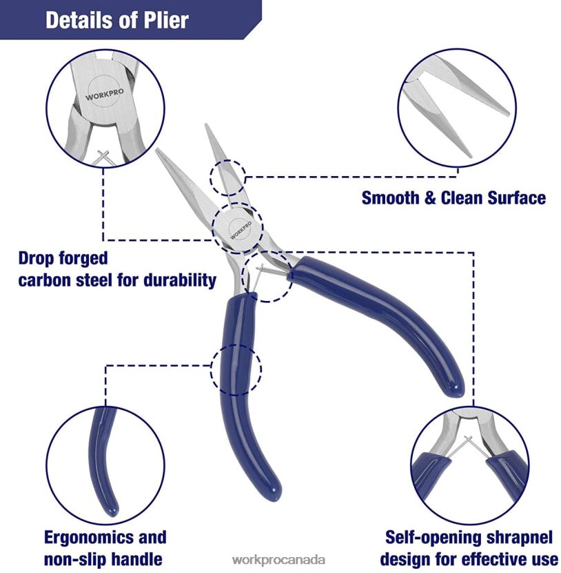 Useful WORKPRO 7 Pcs Jewelry Pliers Set for Jewelry Making Tools with Easy Carrying Pouch Tool ZNRDXV77