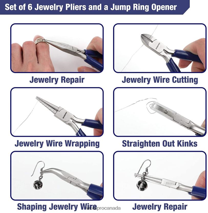 Useful WORKPRO 7 Pcs Jewelry Pliers Set for Jewelry Making Tools with Easy Carrying Pouch Tool ZNRDXV77
