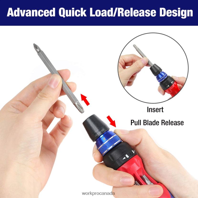 Morden WORKPRO 12-in-1 Ratcheting Multi-Bit Quick-load Mechanism Screwdriver Tool ZNRDXV101