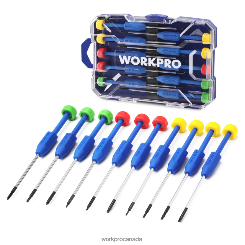 New WORKPRO 10-Pcs Precision Screwdriver Set with Case, Phillips, Slotted, Torx Star, Magnetic Screwdriver Repair Tool Kit, Non-Slip Grip Tool ZNRDXV103
