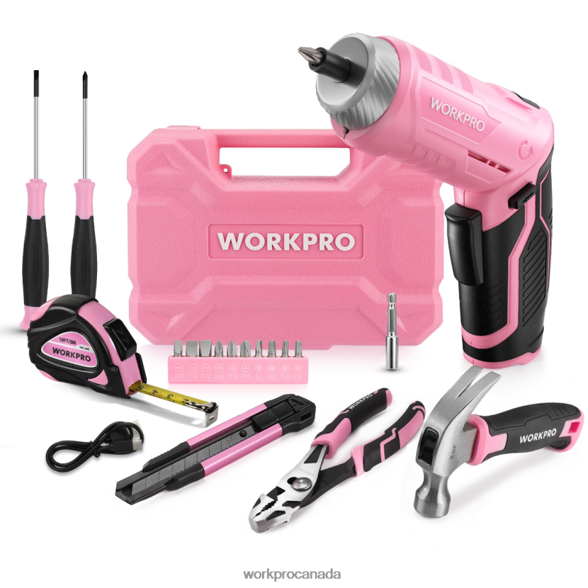 Pink/Blue WORKPRO 18 Pcs General Home Tool Kit Tool ZNRDXV102