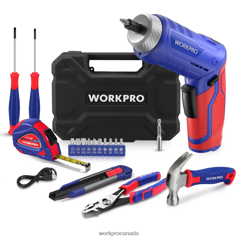Pink/Blue WORKPRO 18 Pcs General Home Tool Kit Tool ZNRDXV102