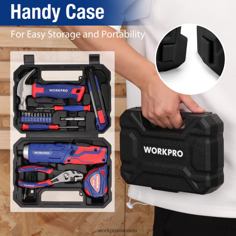 Pink/Blue WORKPRO 18 Pcs General Home Tool Kit Tool ZNRDXV102