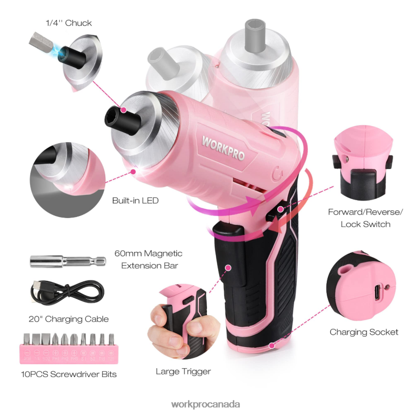 Pink/Blue WORKPRO 18 Pcs General Home Tool Kit Tool ZNRDXV102
