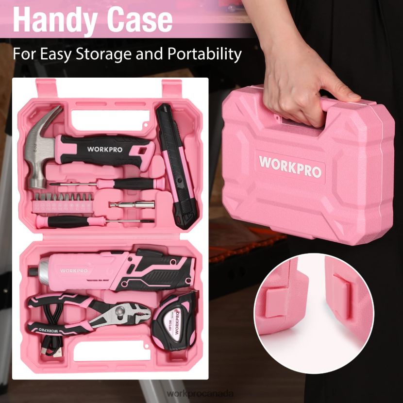 Pink/Blue WORKPRO 18 Pcs General Home Tool Kit Tool ZNRDXV102