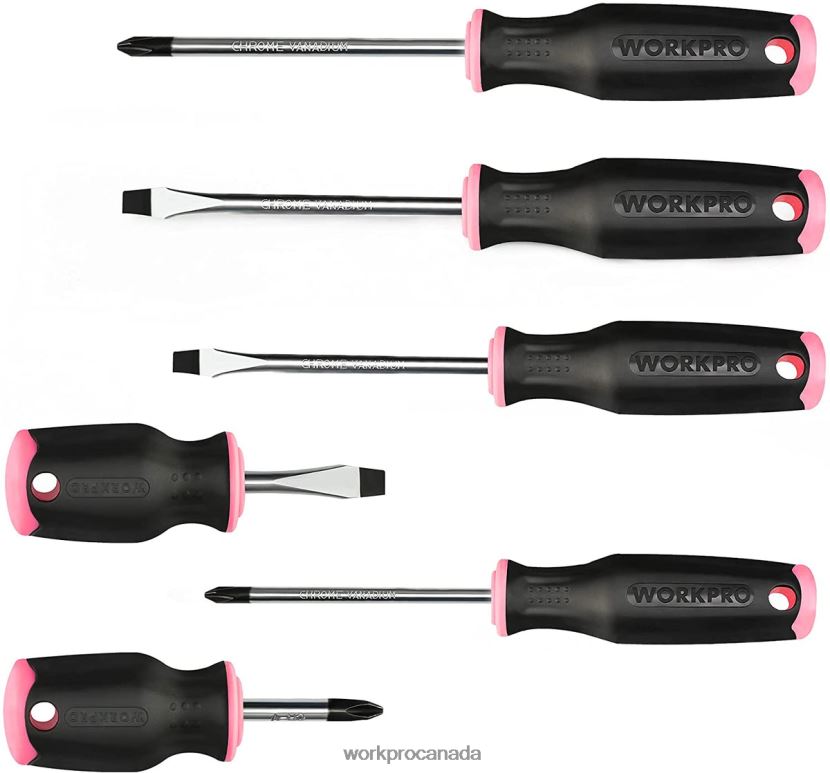 Pink WORKPRO 6 Pcs Magnetic Screwdrivers Set Tool ZNRDXV244