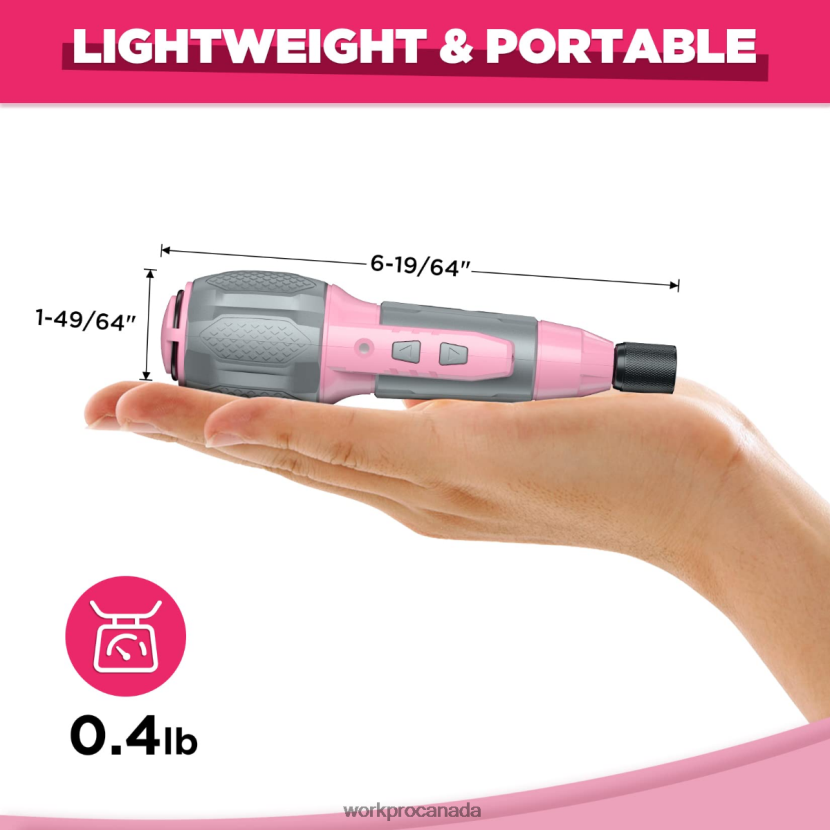 Pink/White WORKPRO Cordless 4V USB Rechargeable Lithium-ion Battery Screwdriver Kit Tool ZNRDXV236