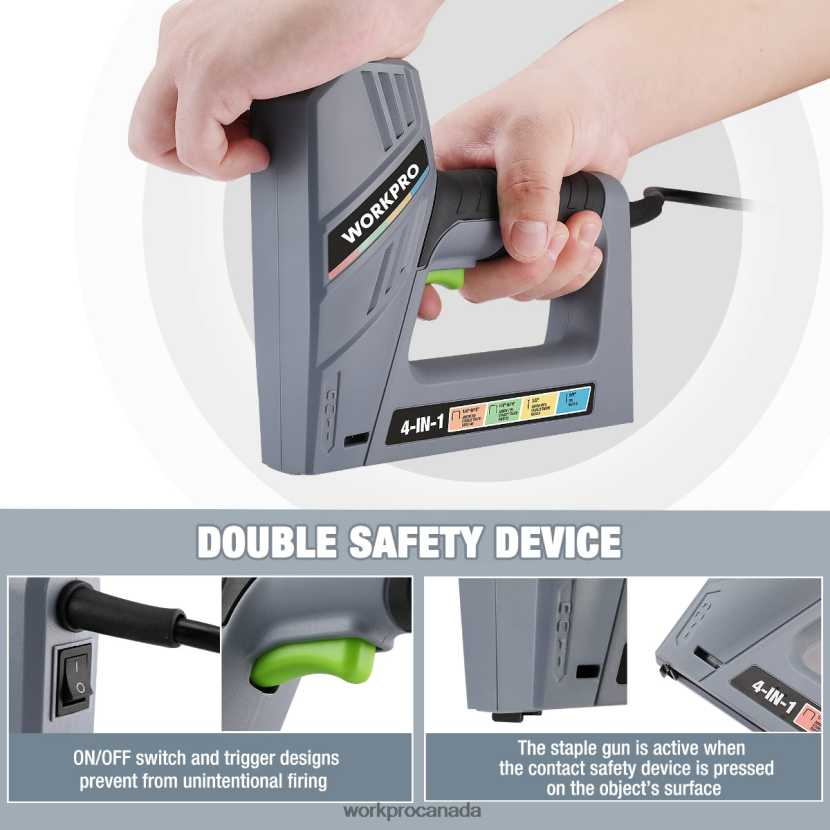 Helpful WORKPRO Electric Corded 4-in-1 Nail Gun, Including 3000PCS of Staples and Nails Tool ZNRDXV60