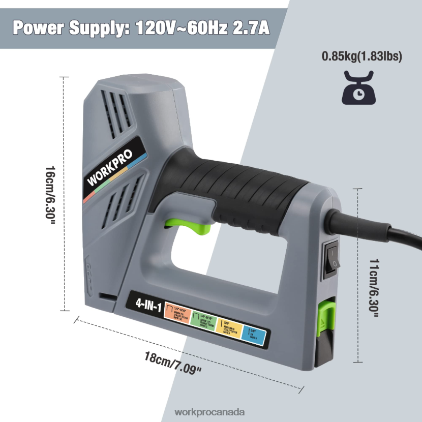Helpful WORKPRO Electric Corded 4-in-1 Nail Gun, Including 3000PCS of Staples and Nails Tool ZNRDXV60
