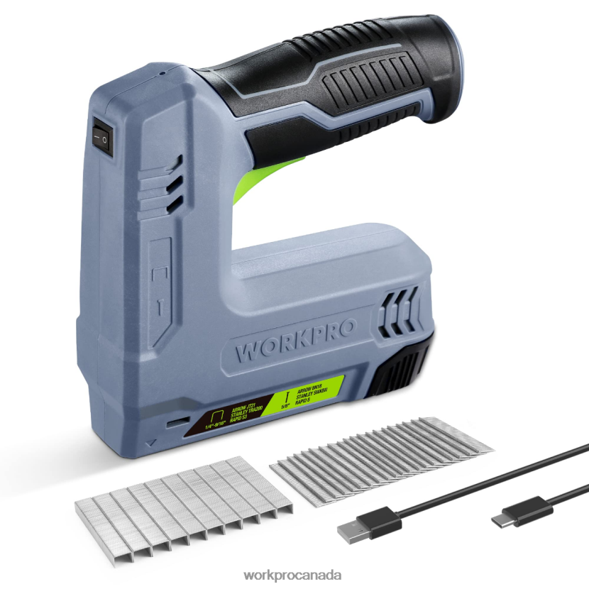 Pink/Gray WORKPRO 3.6V 2.0Ah Battery Powered Electric Cordless 2-in-1 Staple and Nail Gun Tool ZNRDXV265