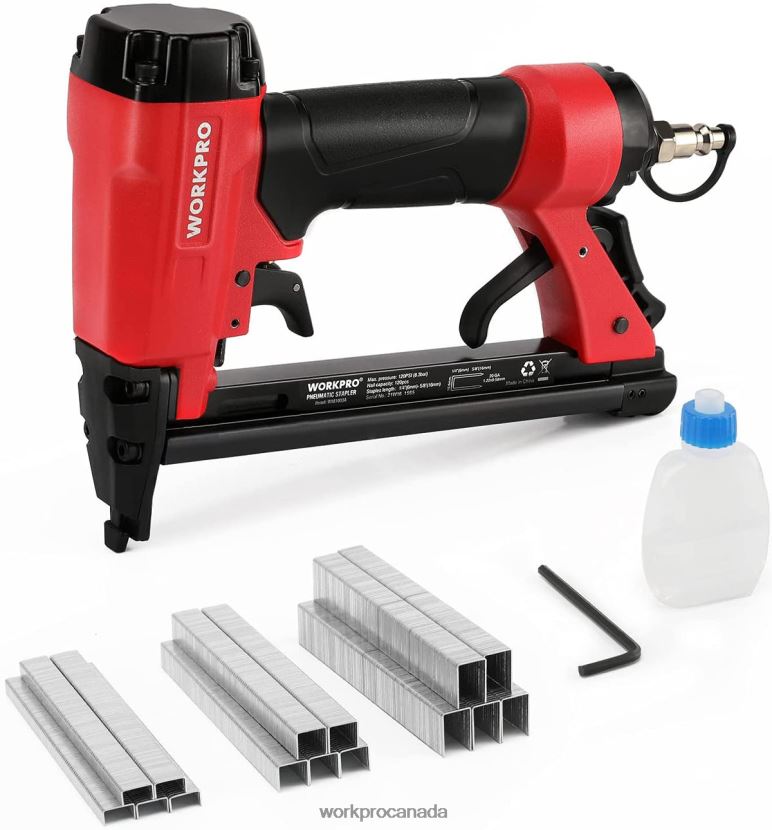 Useful WORKPRO Pneumatic 20 Gauge Staple Gun for Carpentry Woodworking and DIY Projects Tool ZNRDXV61