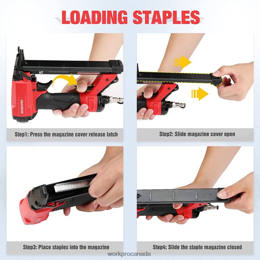 Useful WORKPRO Pneumatic 20 Gauge Staple Gun for Carpentry Woodworking and DIY Projects Tool ZNRDXV61