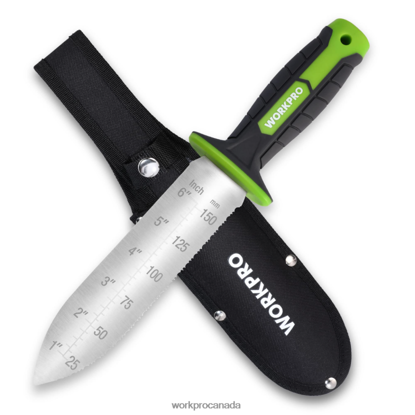 Green/Pink WORKPRO Garden Knife with Oxford Sheath, Stainless Steel Blade with Cutting Edge Tool ZNRDXV283