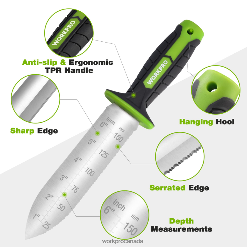 Green/Pink WORKPRO Garden Knife with Oxford Sheath, Stainless Steel Blade with Cutting Edge Tool ZNRDXV283