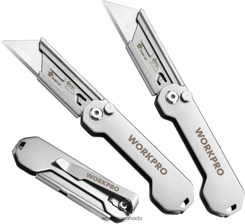 Helpful WORKPRO 3 PCS Folding Utility Knife Sets Quick Change Blades Box Cutter Tool ZNRDXV43