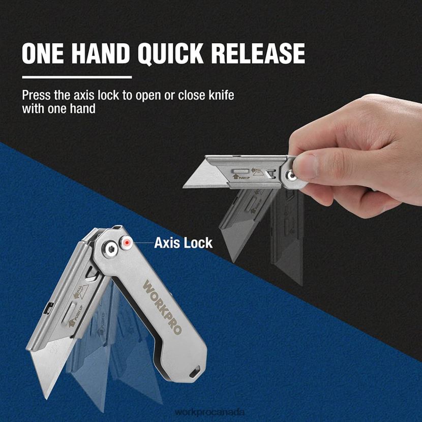 Helpful WORKPRO 3 PCS Folding Utility Knife Sets Quick Change Blades Box Cutter Tool ZNRDXV43