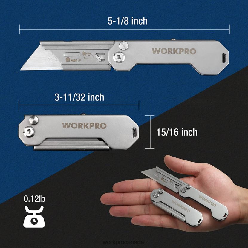Helpful WORKPRO 3 PCS Folding Utility Knife Sets Quick Change Blades Box Cutter Tool ZNRDXV43