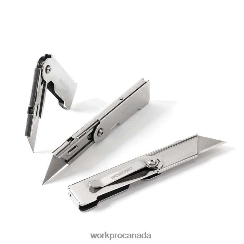 Morden WORKPRO 3 Pcs Quick Change Folding Pocket Utility Knife Set with Belt Clip Tool ZNRDXV45