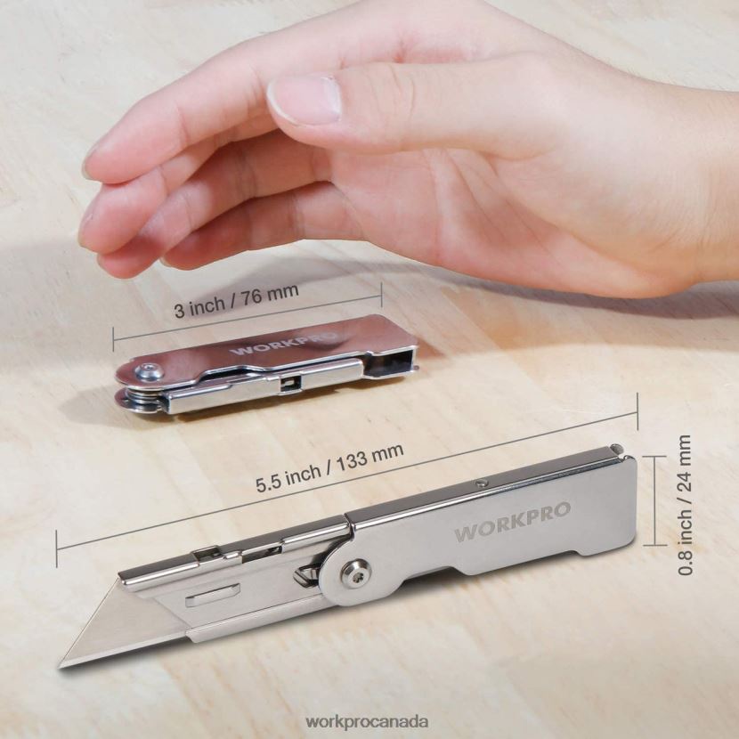 Morden WORKPRO 3 Pcs Quick Change Folding Pocket Utility Knife Set with Belt Clip Tool ZNRDXV45