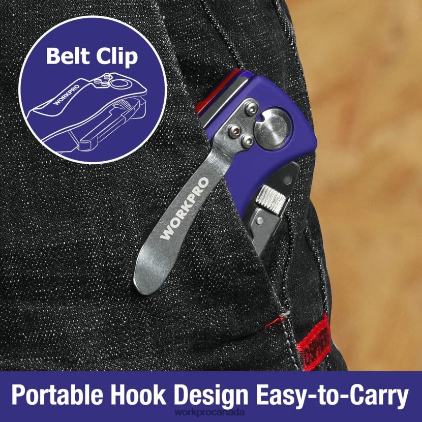 Morden WORKPRO Folding Utility Knife with Back Lock Quick-change Box Cutter with Belt Clip Tool ZNRDXV46