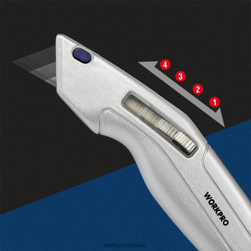 Morden WORKPRO Retractable Utility Knife and Self-retracting Safety Box with 2 Extra Blades Included Tool ZNRDXV41