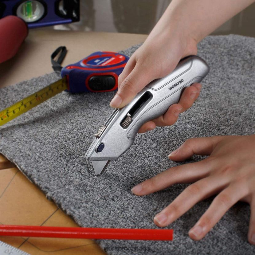 Morden WORKPRO Retractable Utility Knife and Self-retracting Safety Box with 2 Extra Blades Included Tool ZNRDXV41