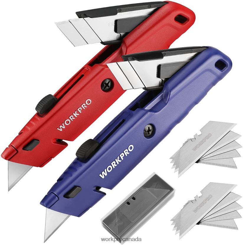 Morden WORKPRO Retractable Utility Knife with Extra Blade Storage, 2 Pack Quick-Change Box Cutters Tool ZNRDXV56
