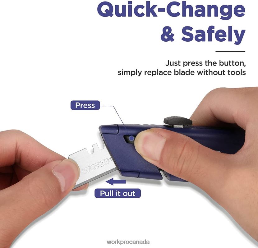 Morden WORKPRO Retractable Utility Knife with Extra Blade Storage, 2 Pack Quick-Change Box Cutters Tool ZNRDXV56