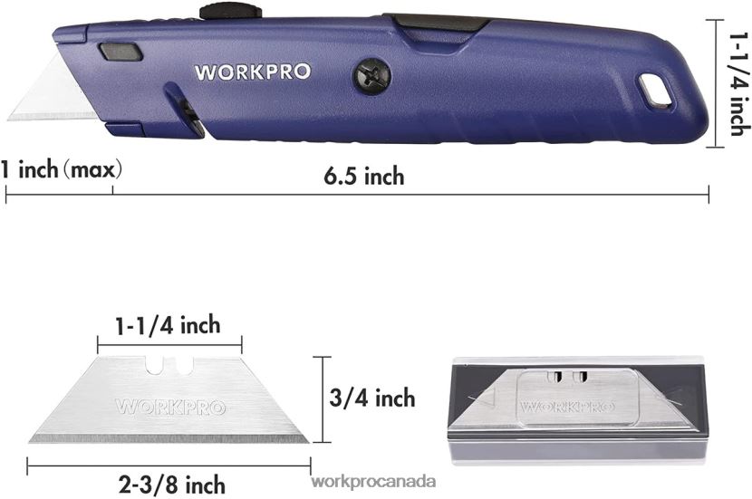 Morden WORKPRO Retractable Utility Knife with Extra Blade Storage, 2 Pack Quick-Change Box Cutters Tool ZNRDXV56