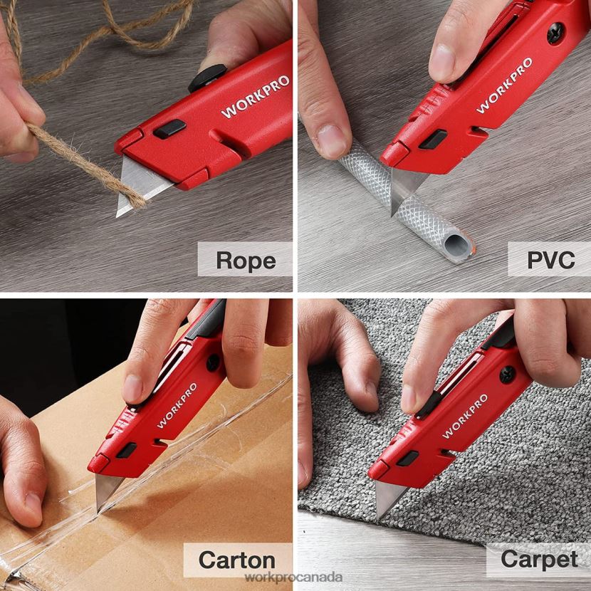 Morden WORKPRO Retractable Utility Knife with Extra Blade Storage, 2 Pack Quick-Change Box Cutters Tool ZNRDXV56