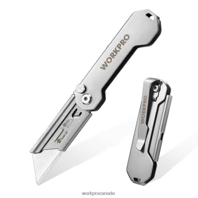New WORKPRO Quick Change Folding Pocket Utility Knife Mini Stainless Steel Folding Knife with Belt Clip Tool ZNRDXV47