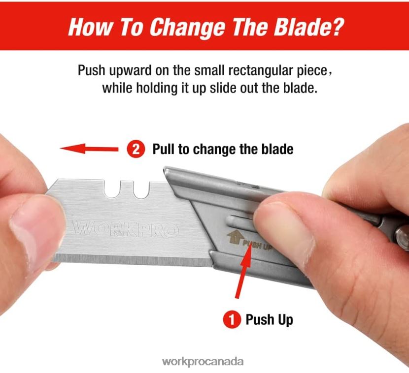 New WORKPRO Quick Change Folding Pocket Utility Knife Mini Stainless Steel Folding Knife with Belt Clip Tool ZNRDXV47
