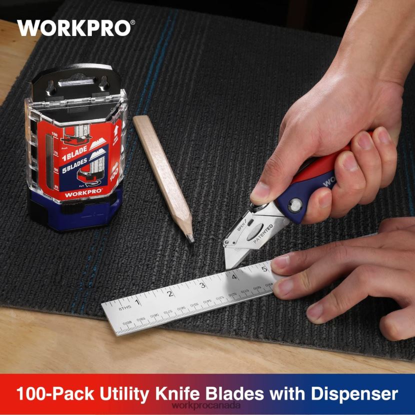 Red/Pink WORKPRO 100 Pcs SK5 Carbon Steel Utility Knife Blades Replacement with Dispenser Tool ZNRDXV49