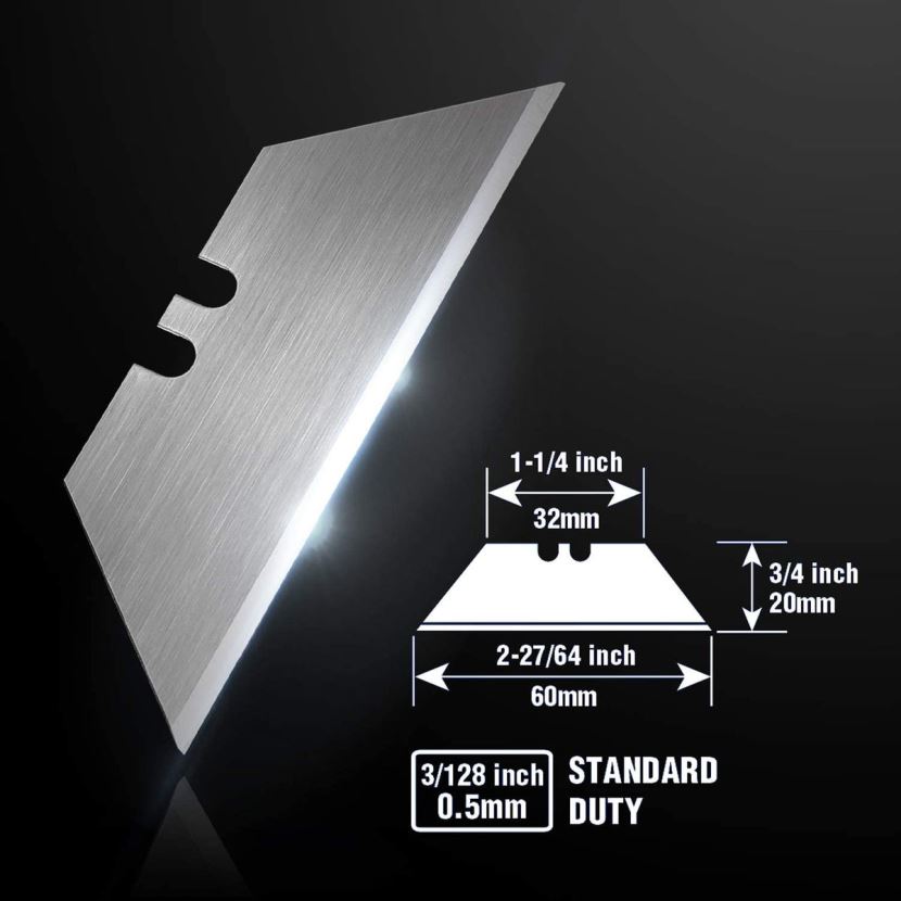 Useful WORKPRO 100 Pcs Utility Knife Blades SK5 Steel with Dispenser Tool ZNRDXV40