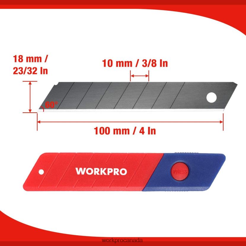Useful WORKPRO 18mm Snap-off Blades SK5 Steel Replacement Blade Fits Pack of 100 Tool ZNRDXV53