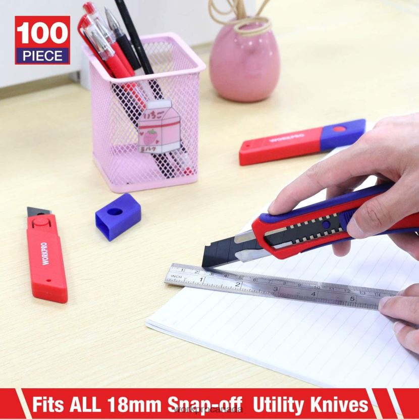 Useful WORKPRO 18mm Snap-off Blades SK5 Steel Replacement Blade Fits Pack of 100 Tool ZNRDXV53