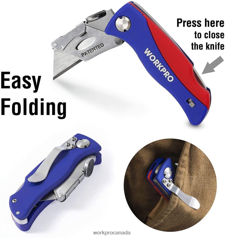 Useful WORKPRO Folding Utility Knife Quick-change Box Cutter Tool ZNRDXV50