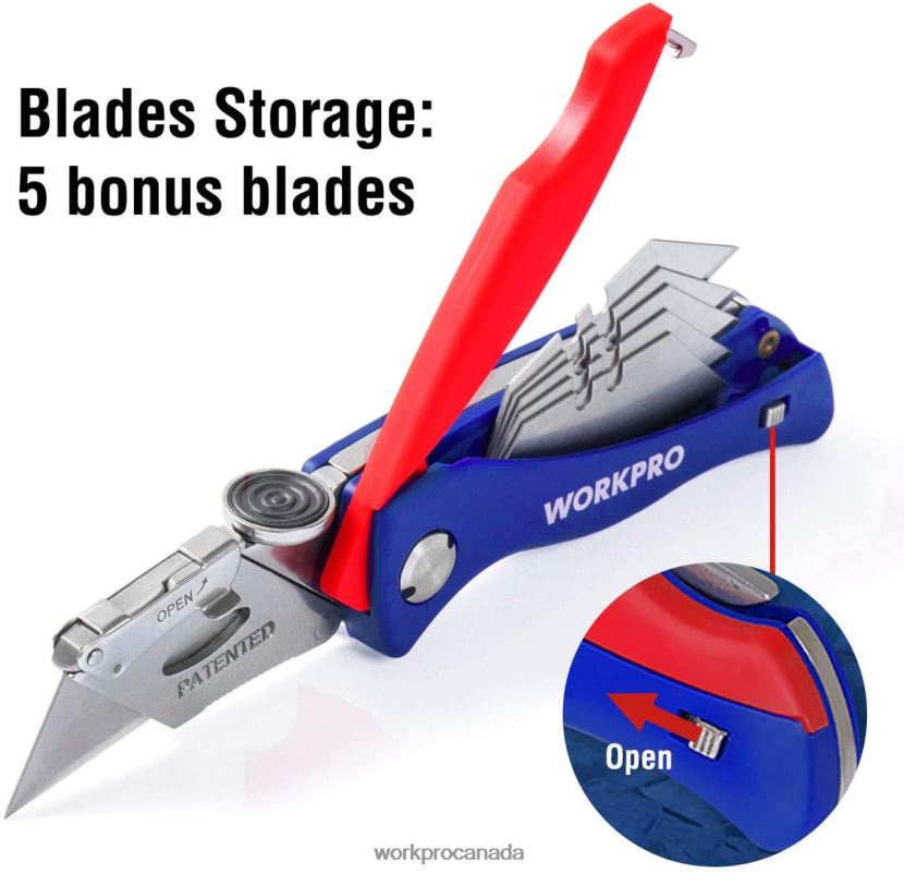 Useful WORKPRO Folding Utility Knife Quick-change Box Cutter Tool ZNRDXV50