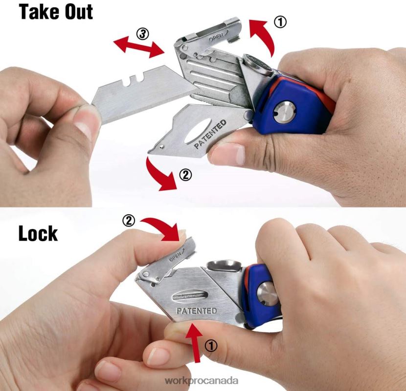 Useful WORKPRO Folding Utility Knife Quick-change Box Cutter Tool ZNRDXV50