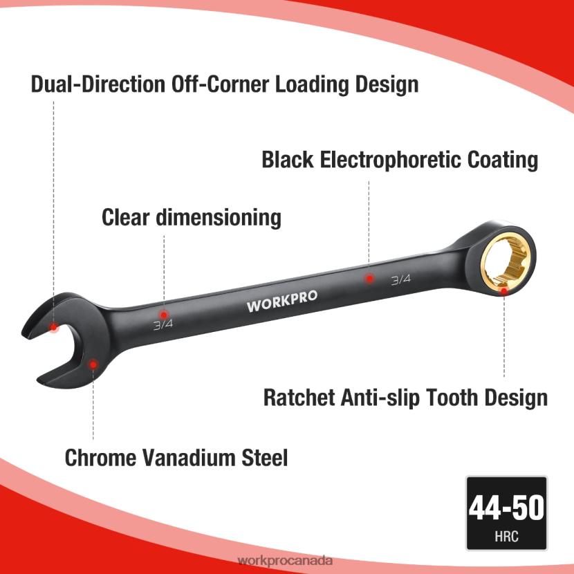 Black WORKPRO 9 Pcs Anti-Slip Ratcheting Combination Wrench Set Tool ZNRDXV88