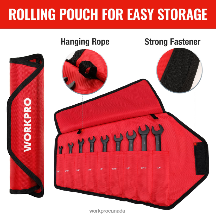 Black WORKPRO 9 Pcs Anti-Slip Ratcheting Combination Wrench Set Tool ZNRDXV88