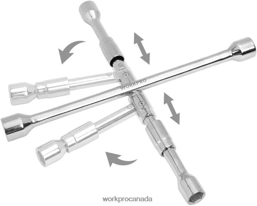 Helpful WORKPRO 14-Inch Universal Folding Lug 4-Way Cross Wrench Tool ZNRDXV90