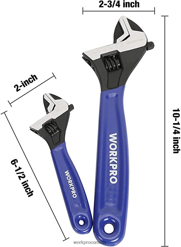 Helpful WORKPRO 2 Pcs Adjustable Wrench Set for Home GarageWorkshop and DIY Tool ZNRDXV87