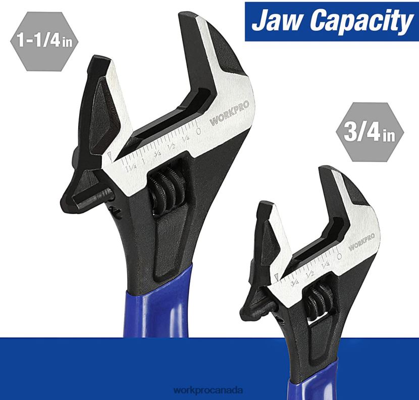 Helpful WORKPRO 2 Pcs Adjustable Wrench Set for Home GarageWorkshop and DIY Tool ZNRDXV87
