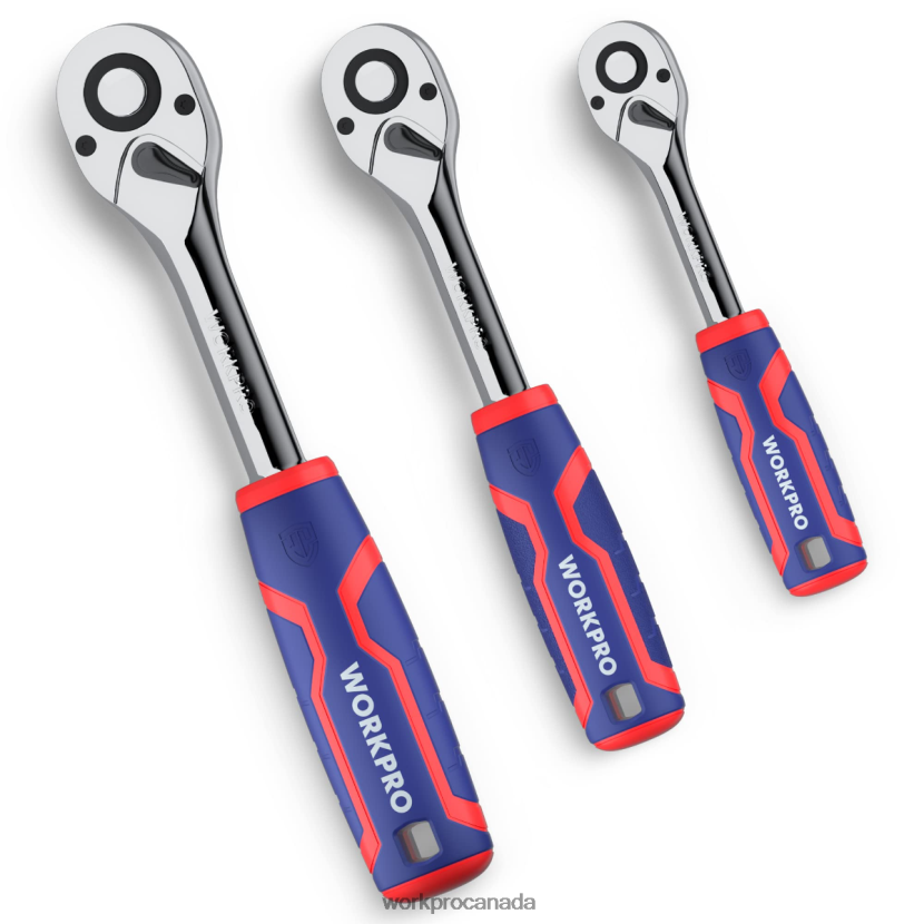 Helpful WORKPRO 3 Pcs Ratchet Set, Quick-Release Reversible 72-Tooth 40CR Steel Drive Socket Wrench Tool ZNRDXV91